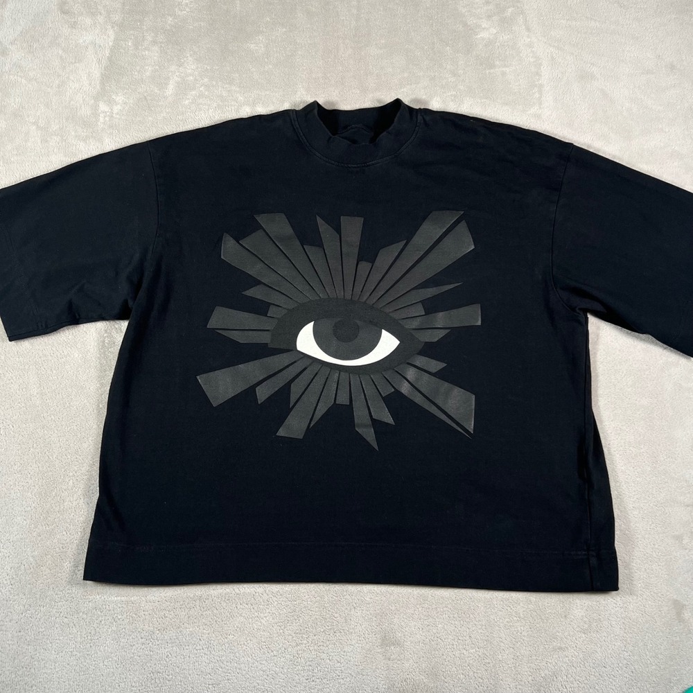 House of Errors All Seeing Eye Graphic T-Shirt Mens XXL Black Oversized Boxy Tee